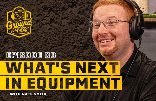 'Ground Etc' podcast logo in the top left corner. Under that says, 'Episode 3: What's Next In Equipment - With Nate Smith' with Nate Smith being displayed to the right.
