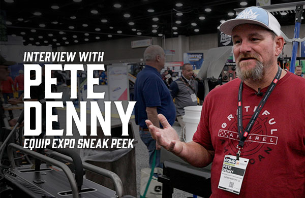 'Interview With Pete Denny - Equip Expo Sneak Peak' in white text placed to the left- with Pete Denny shown to the right.